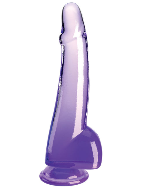 KING COCK CLEAR 10 IN. WITH BALLS - PURPLE